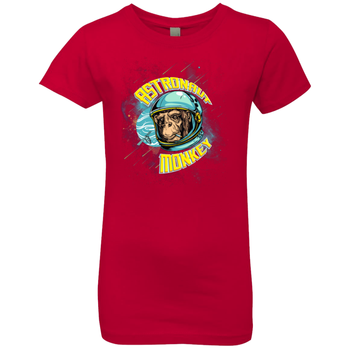 T-Shirts Red / YXS ASTRONAUT MONKEY Girls Premium T-Shirt