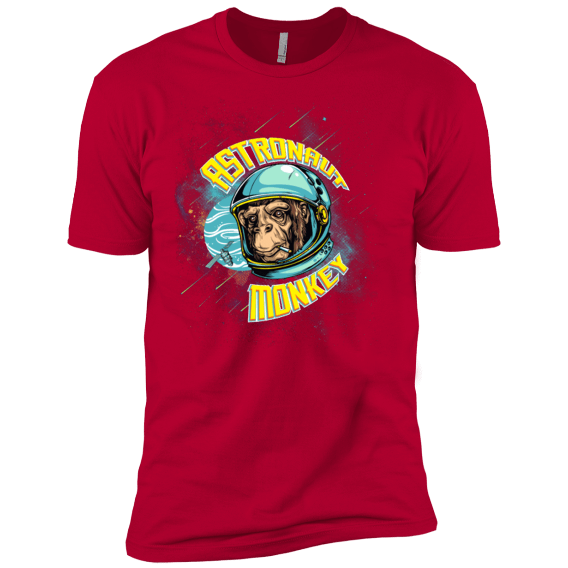 T-Shirts Red / X-Small ASTRONAUT MONKEY Men's Premium T-Shirt