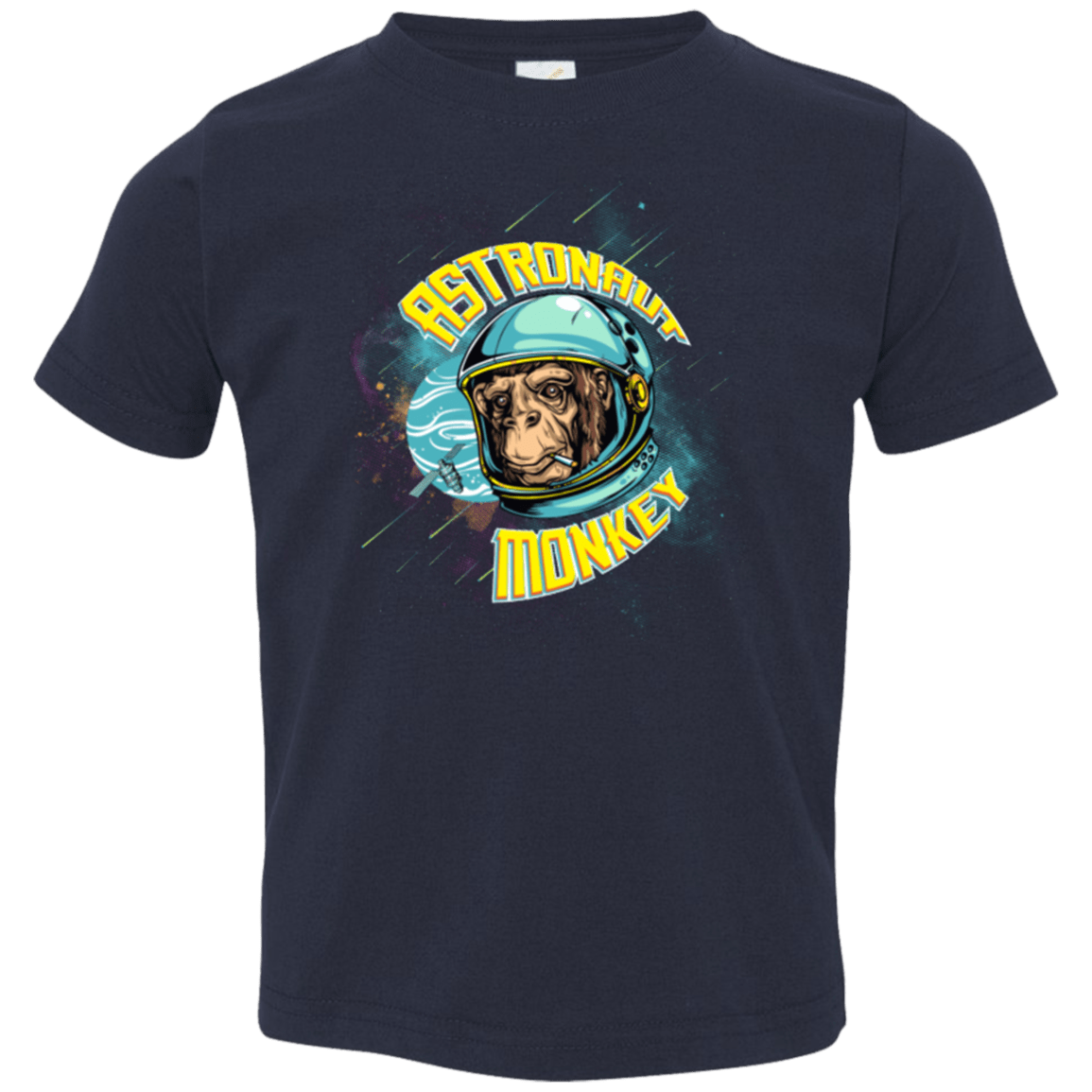 T-Shirts Navy / 2T ASTRONAUT MONKEY Toddler Premium T-Shirt