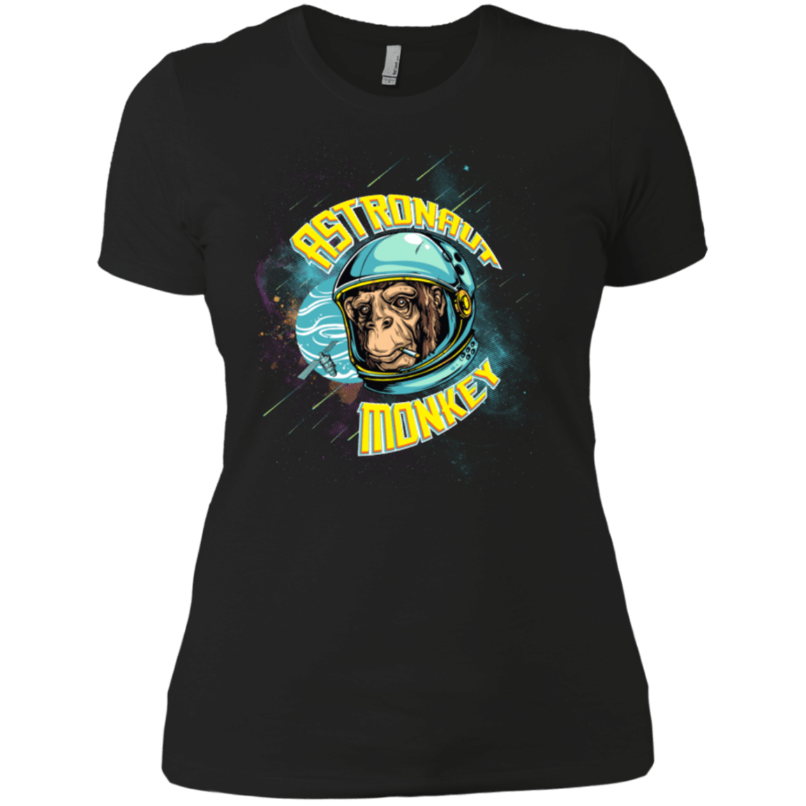 T-Shirts Black / X-Small ASTRONAUT MONKEY Women's Premium T-Shirt