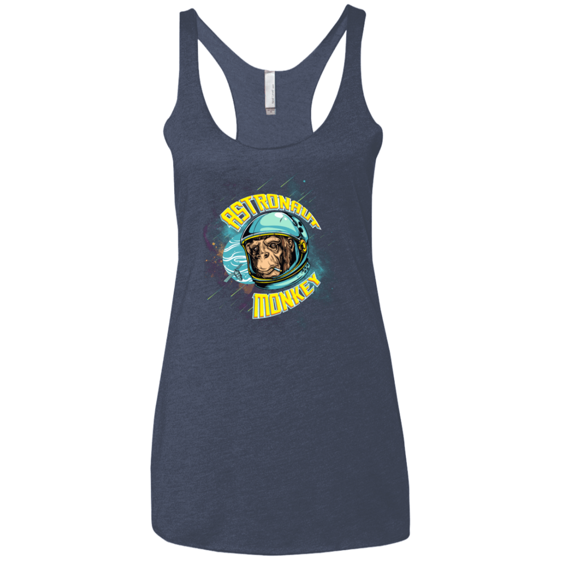 T-Shirts Vintage Navy / X-Small ASTRONAUT MONKEY Women's Triblend Racerback Tank