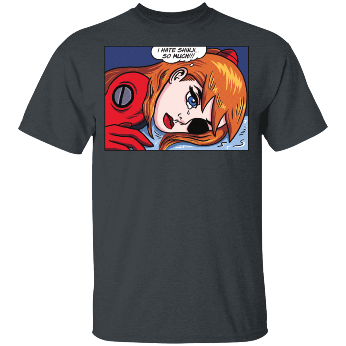T-Shirts Dark Heather / YXS Asuka Langley Pop Art Youth T-Shirt