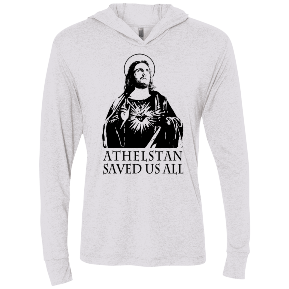 T-Shirts Heather White / X-Small Athelstan saves Triblend Long Sleeve Hoodie Tee