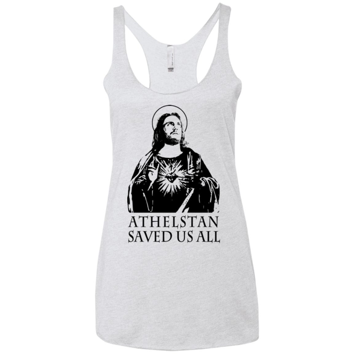 T-Shirts Heather White / X-Small Athelstan saves Women's Triblend Racerback Tank