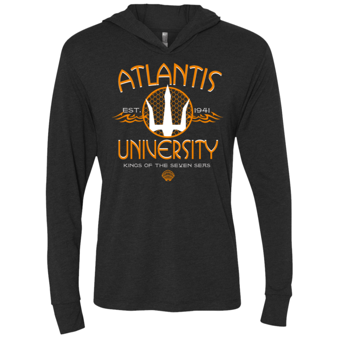 T-Shirts Vintage Black / X-Small Atlantis University Triblend Long Sleeve Hoodie Tee