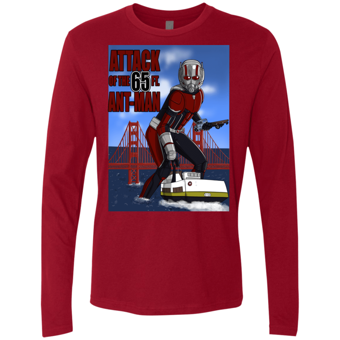 T-Shirts Cardinal / S Attack of the 65 ft. Ant-Man Men's Premium Long Sleeve