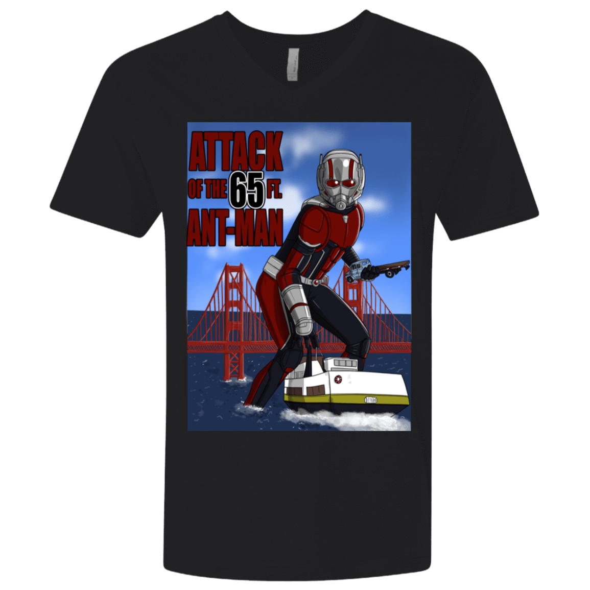 T-Shirts Black / X-Small Attack of the 65 ft. Ant-Man Men's Premium V-Neck