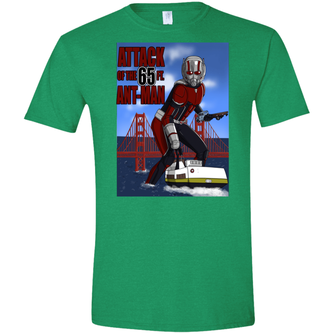 T-Shirts Heather Irish Green / S Attack of the 65 ft. Ant-Man Men's Semi-Fitted Softstyle