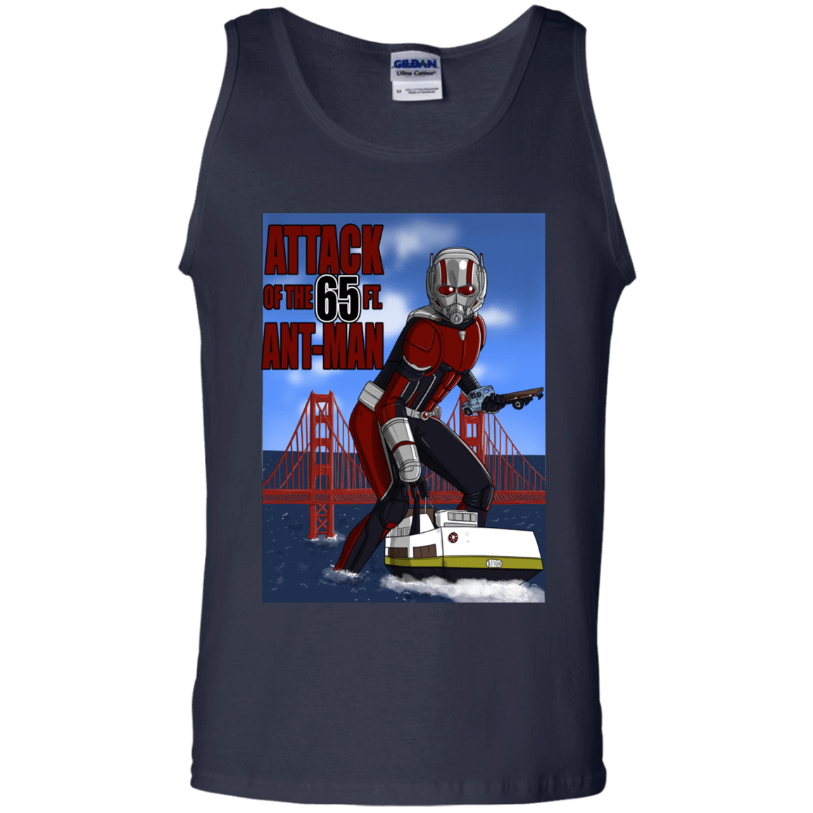 T-Shirts Navy / S Attack of the 65 ft. Ant-Man Men's Tank Top