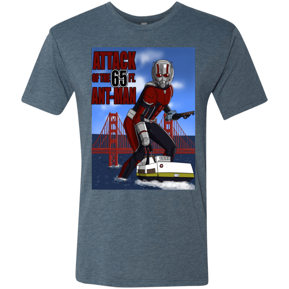T-Shirts Indigo / S Attack of the 65 ft. Ant-Man Men's Triblend T-Shirt