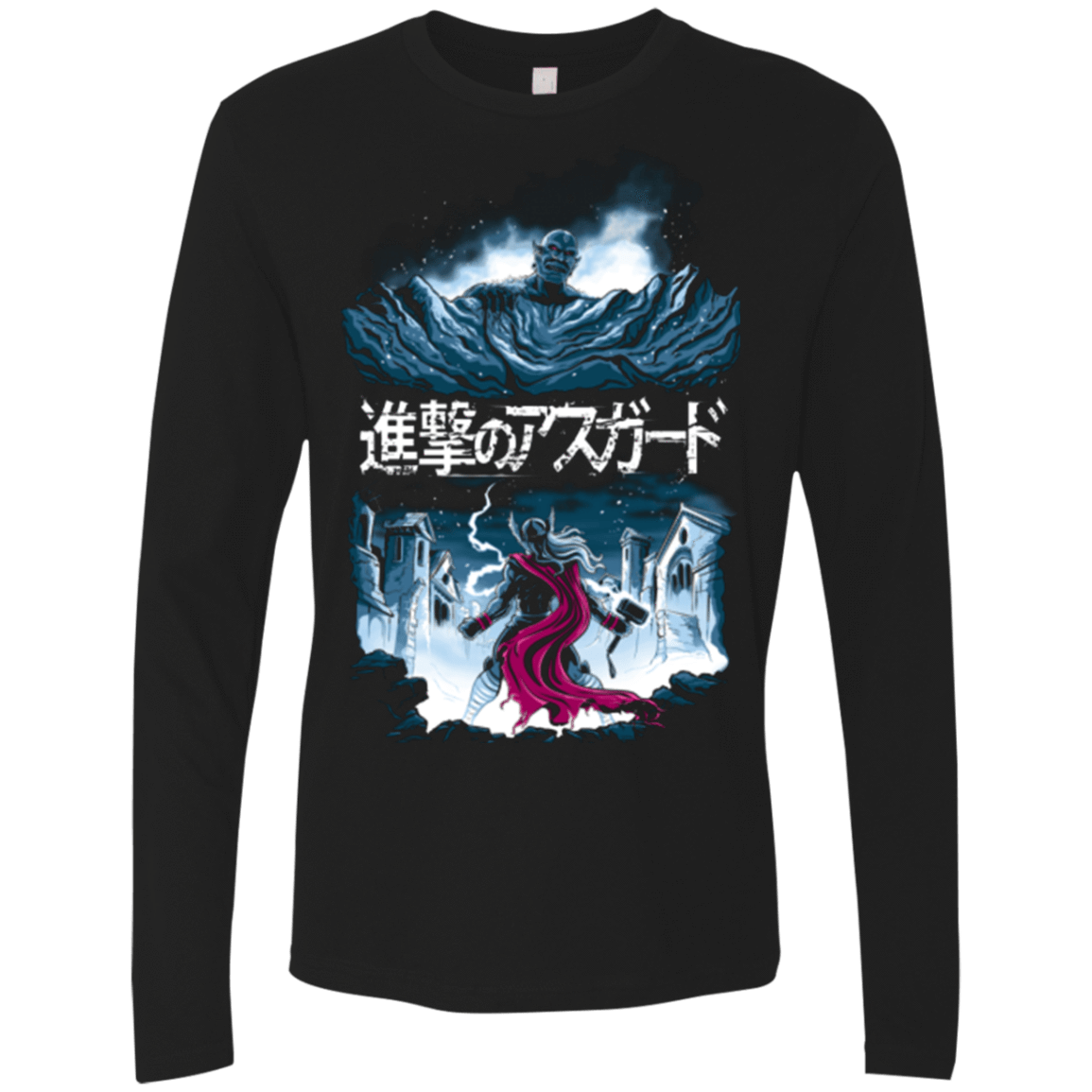 T-Shirts Black / Small Attack On Asgard Men's Premium Long Sleeve