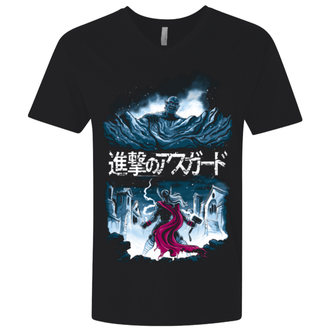 T-Shirts Black / X-Small Attack On Asgard Men's Premium V-Neck
