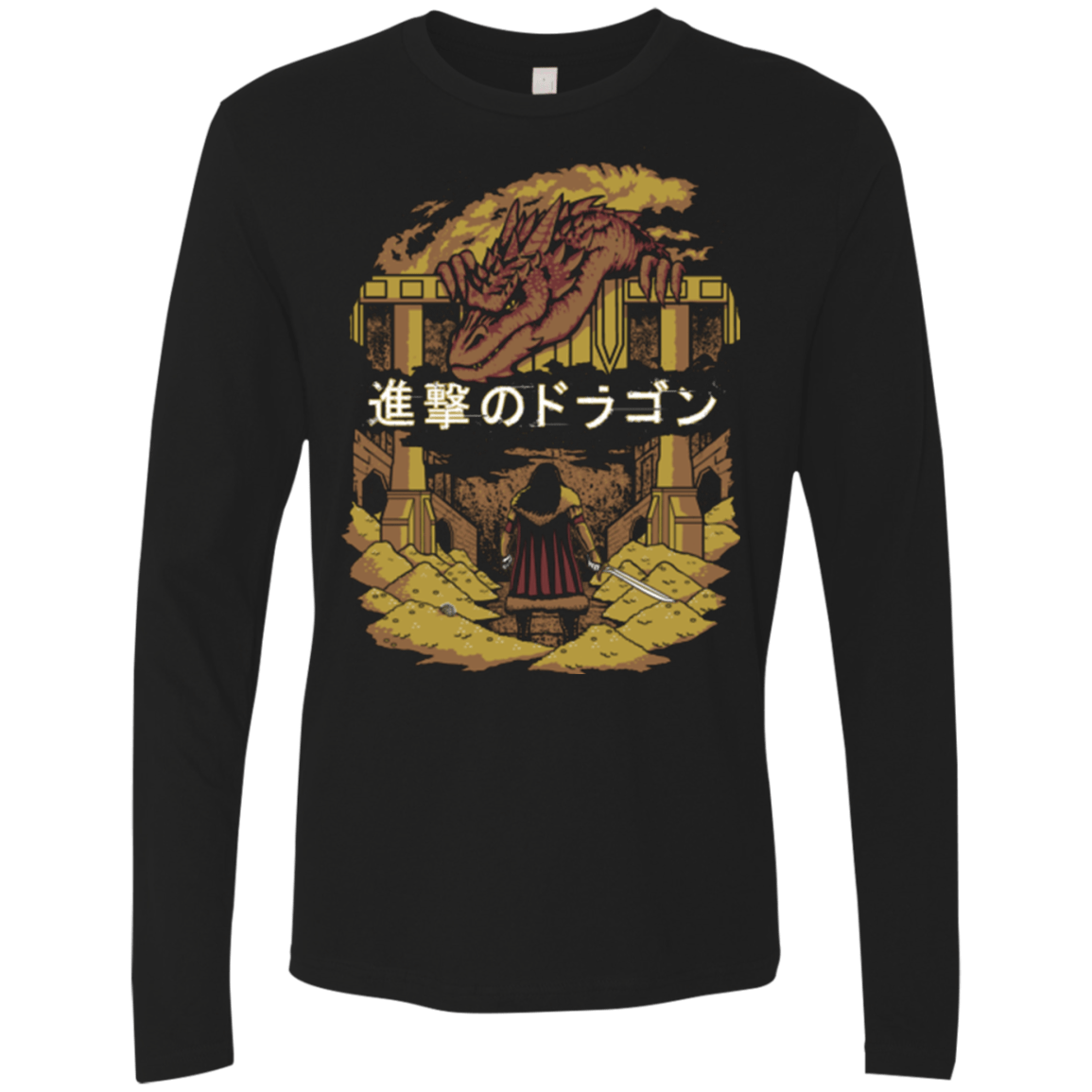 T-Shirts Black / Small Attack on Dragon Men's Premium Long Sleeve