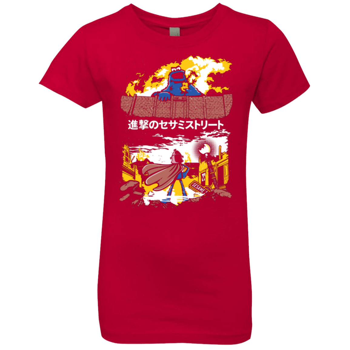 T-Shirts Red / YXS Attack on Sesame Street Girls Premium T-Shirt