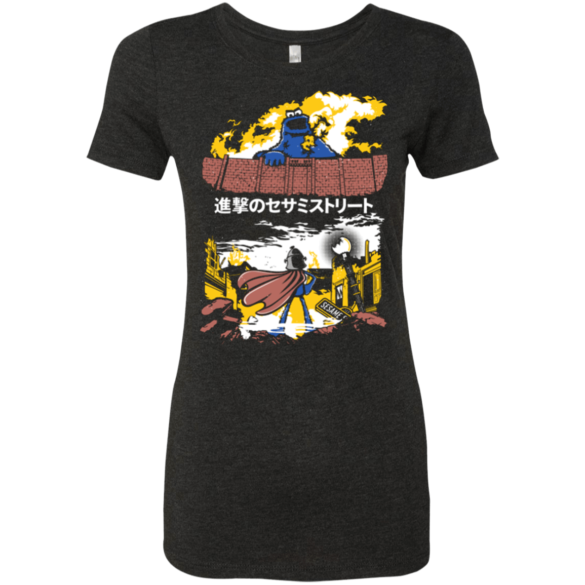 T-Shirts Vintage Black / Small Attack on Sesame Street Women's Triblend T-Shirt