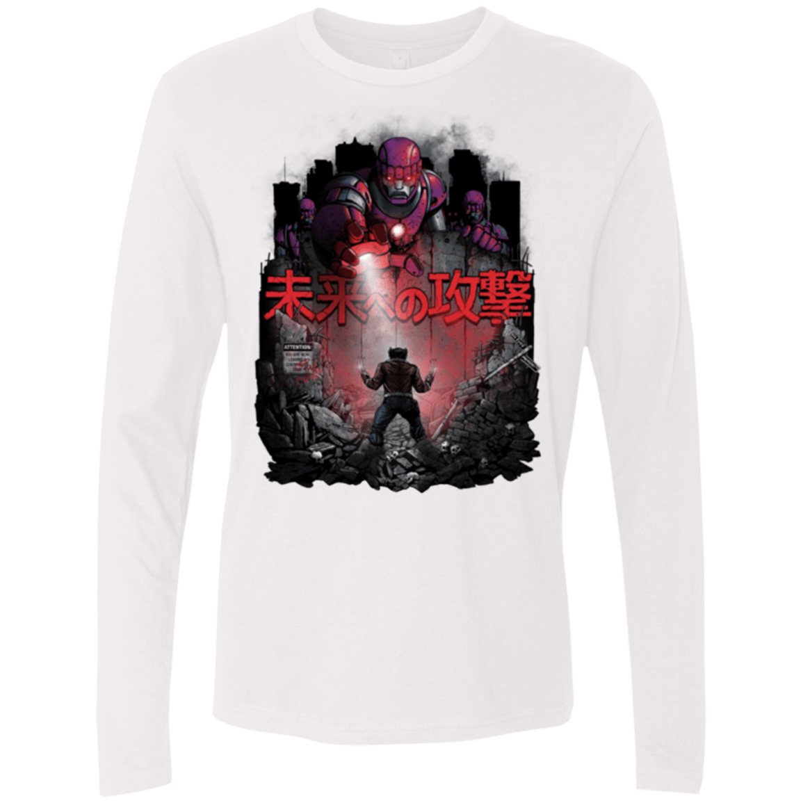 T-Shirts White / Small Attack On The Future Men's Premium Long Sleeve