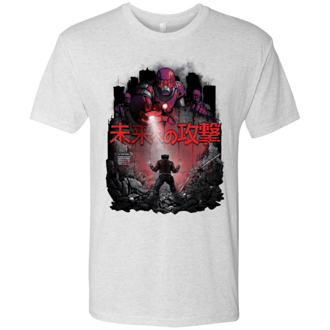 T-Shirts Heather White / Small Attack On The Future Men's Triblend T-Shirt