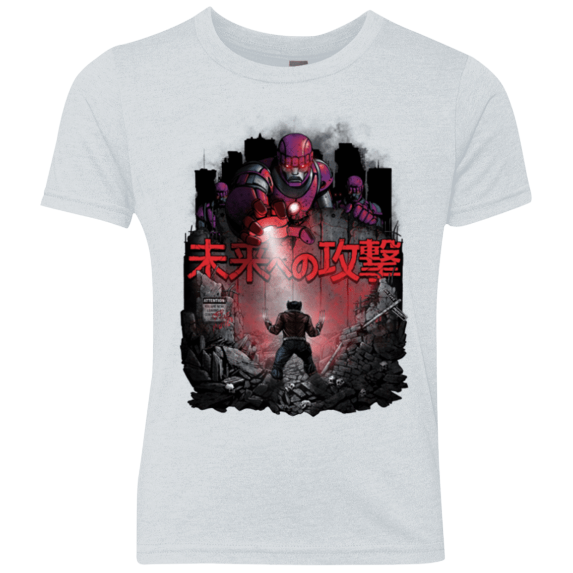 T-Shirts Heather White / YXS Attack On The Future Youth Triblend T-Shirt