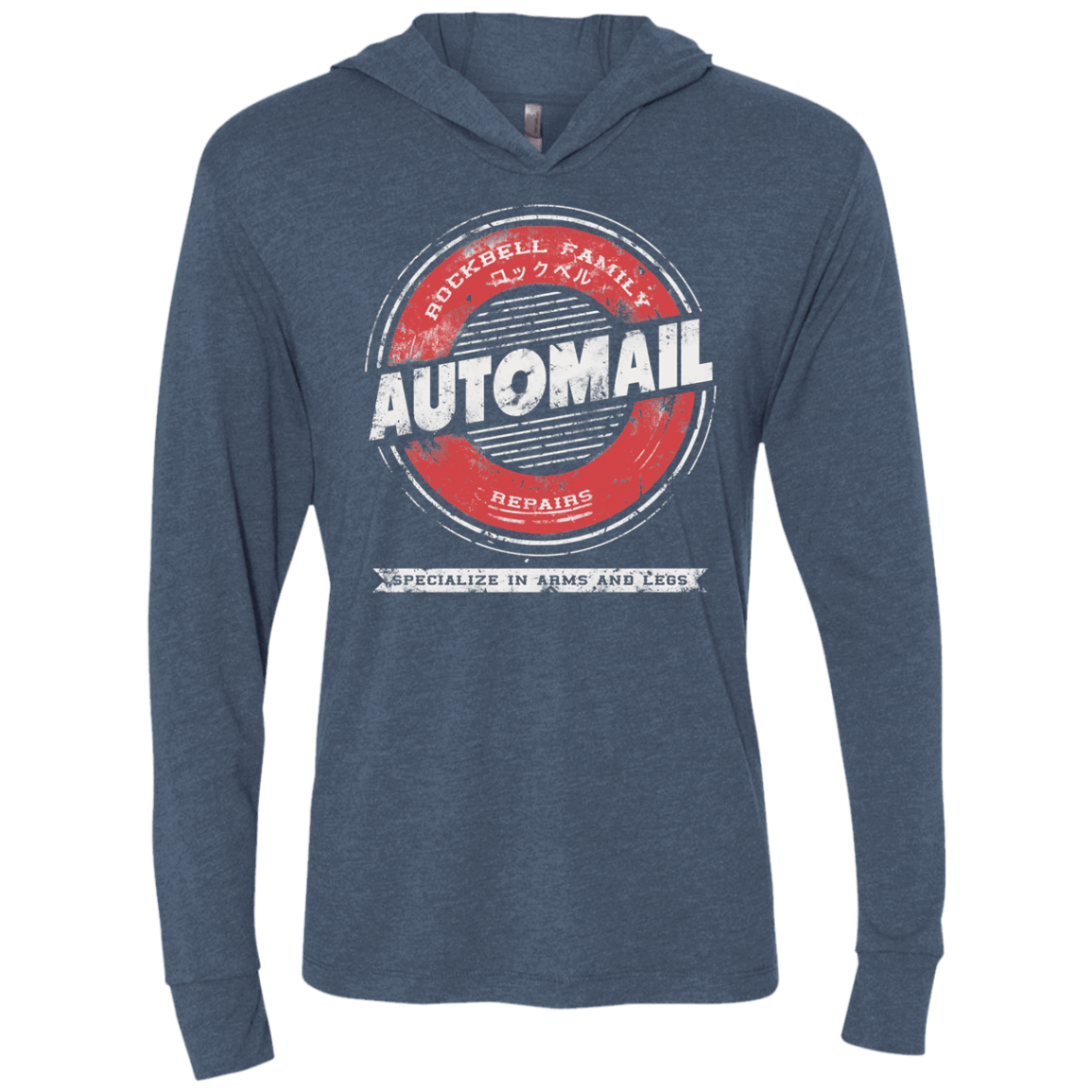 T-Shirts Indigo / X-Small Automail Triblend Long Sleeve Hoodie Tee