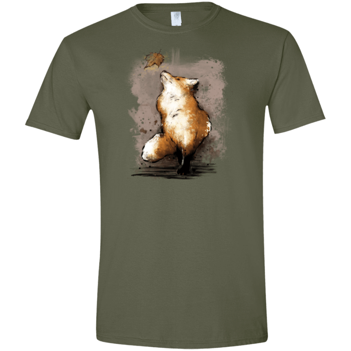 T-Shirts Military Green / S Autumn Fox Men's Semi-Fitted Softstyle