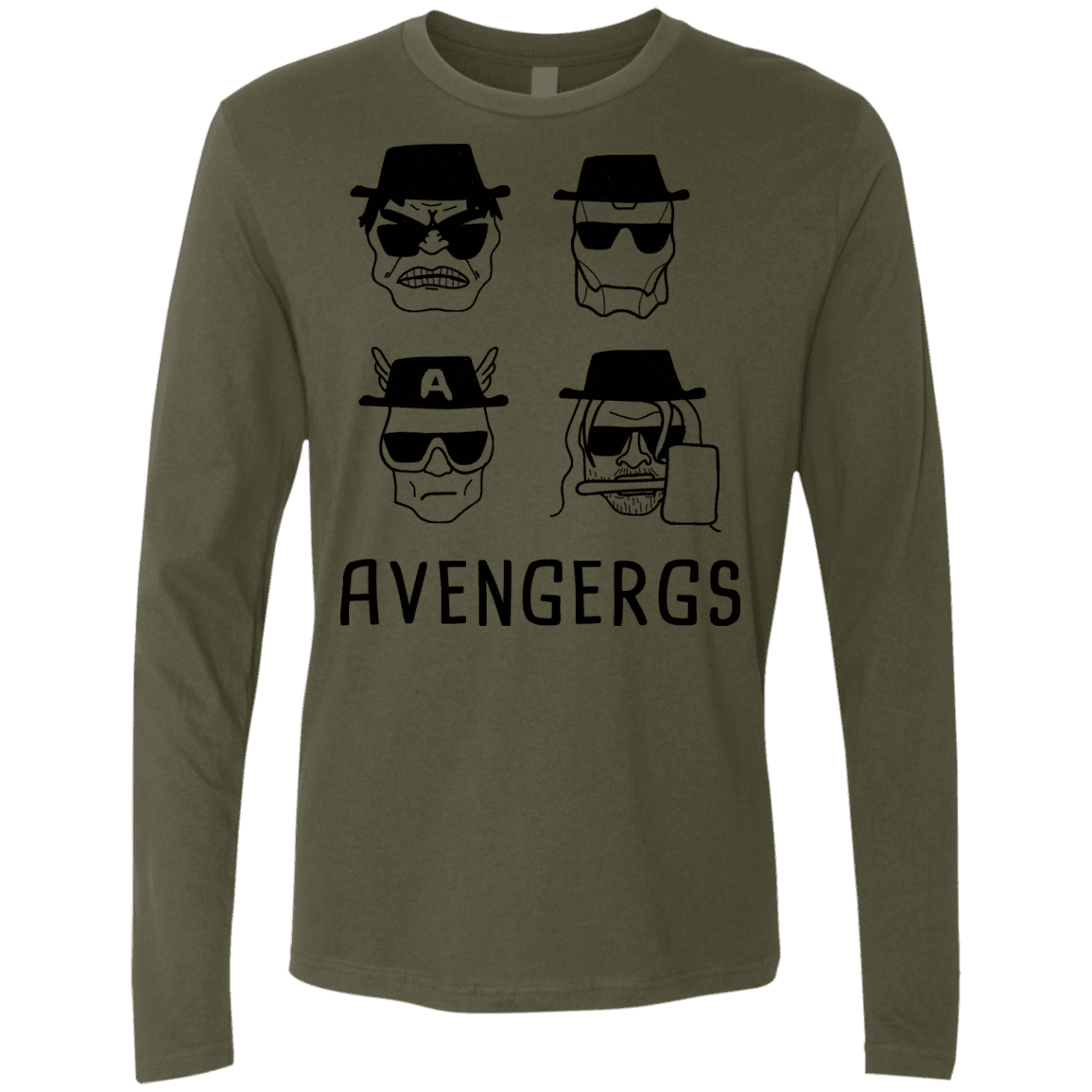 T-Shirts Military Green / S Avengergs Men's Premium Long Sleeve