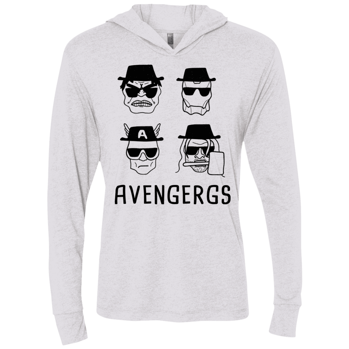 T-Shirts Heather White / X-Small Avengergs Triblend Long Sleeve Hoodie Tee