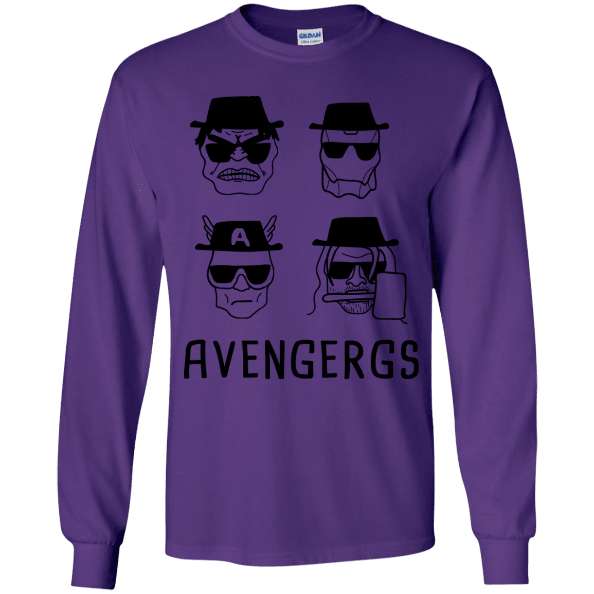 T-Shirts Purple / YS Avengergs Youth Long Sleeve T-Shirt