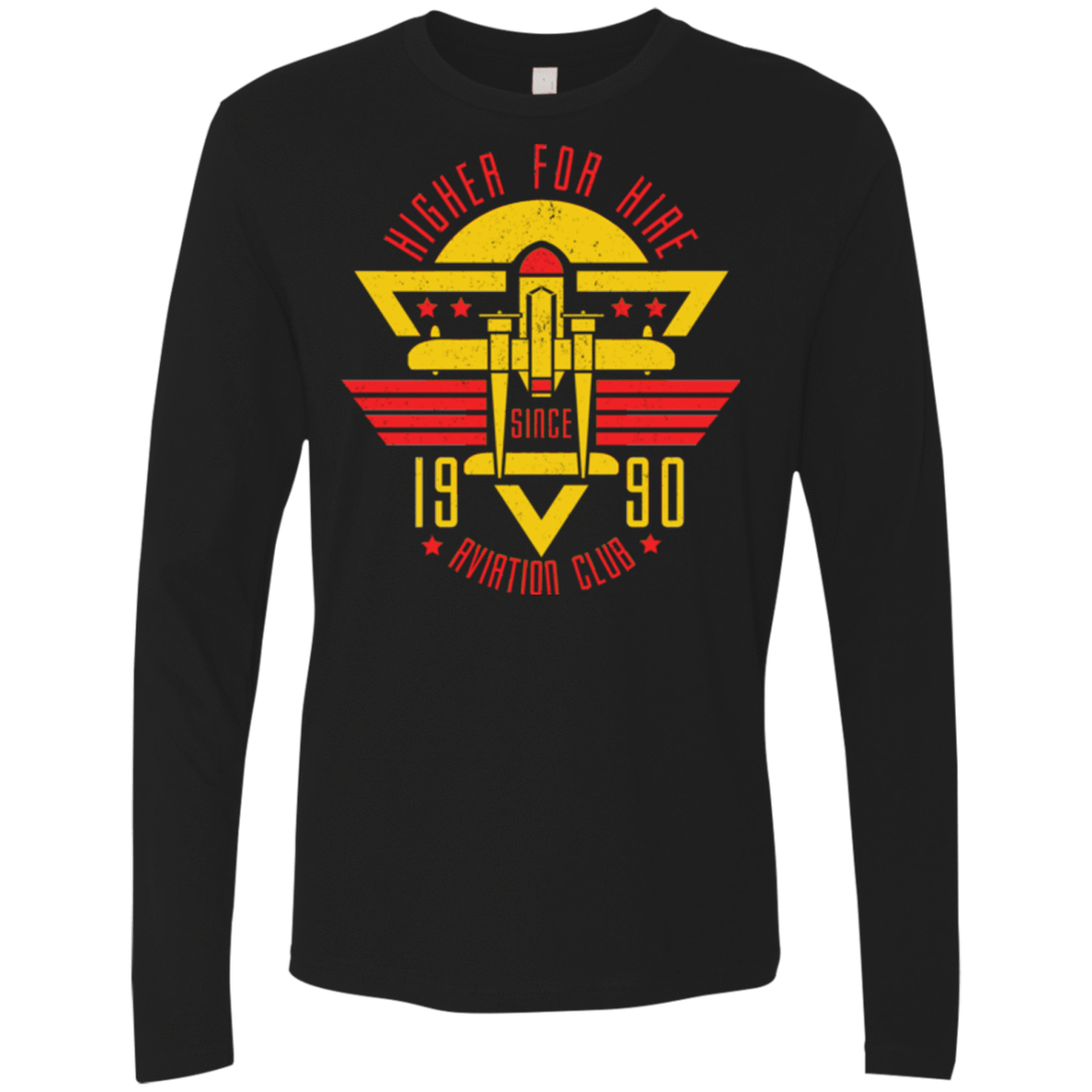 T-Shirts Black / Small Aviation Club Men's Premium Long Sleeve