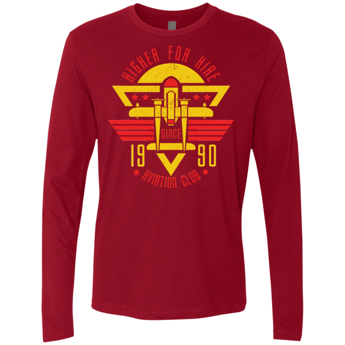 T-Shirts Cardinal / Small Aviation Club Men's Premium Long Sleeve