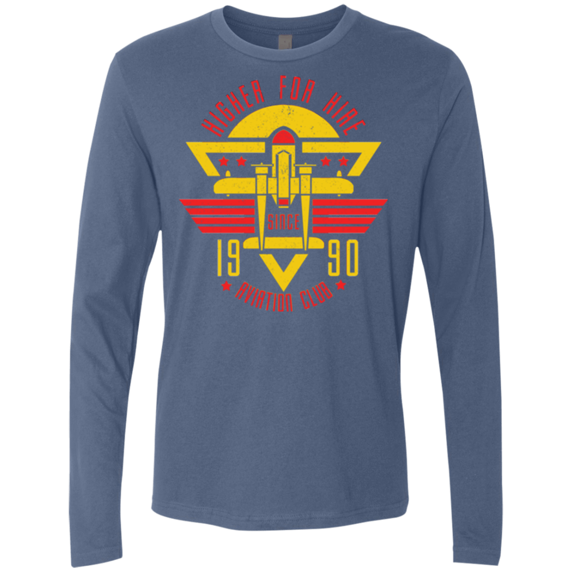 T-Shirts Indigo / Small Aviation Club Men's Premium Long Sleeve