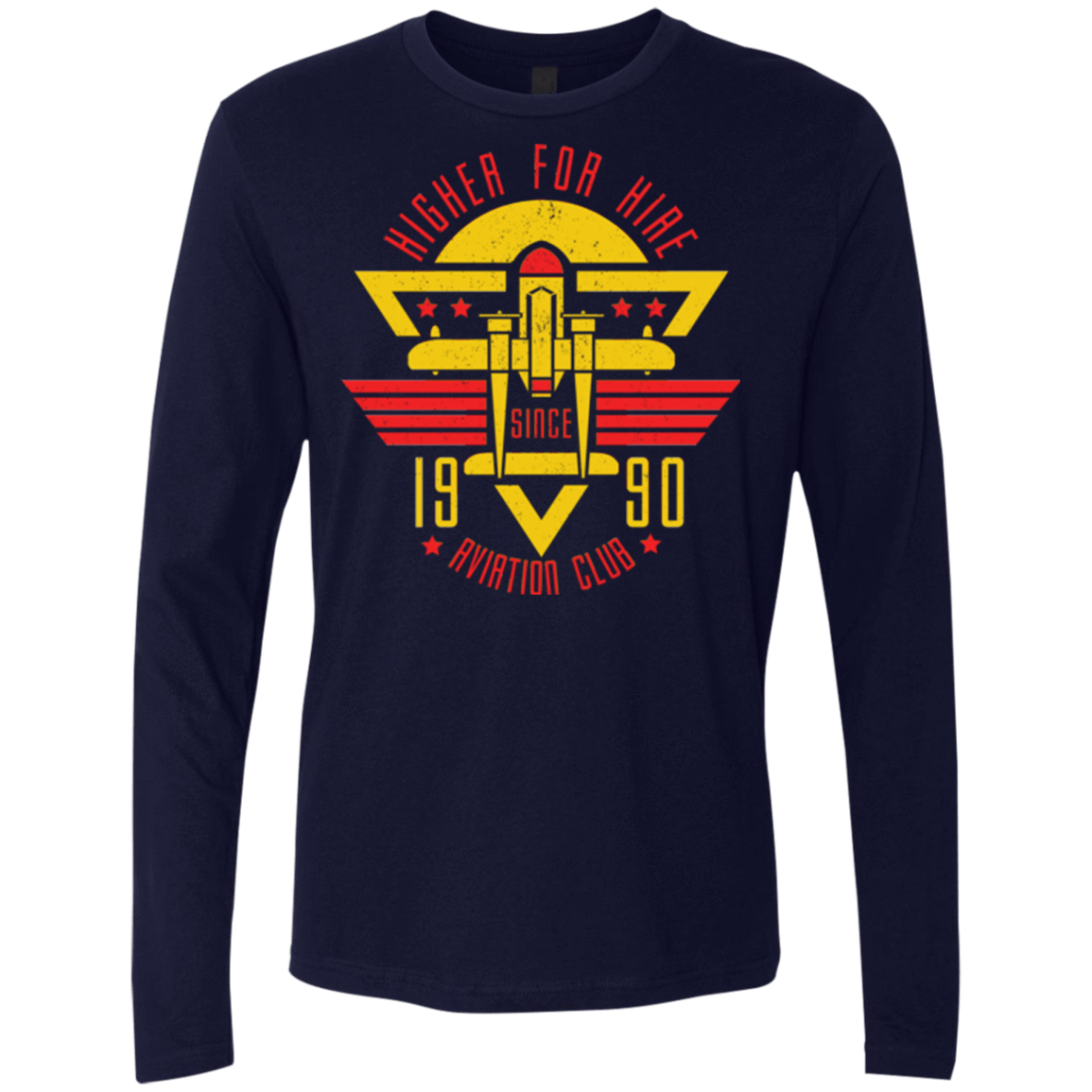 T-Shirts Midnight Navy / Small Aviation Club Men's Premium Long Sleeve