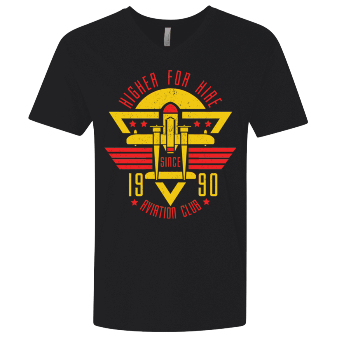 T-Shirts Black / X-Small Aviation Club Men's Premium V-Neck