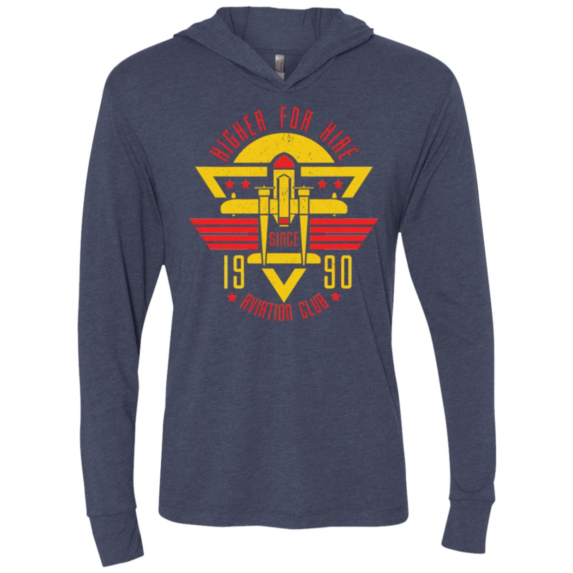 T-Shirts Vintage Navy / X-Small Aviation Club Triblend Long Sleeve Hoodie Tee