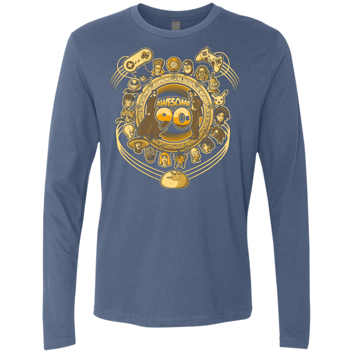 T-Shirts Indigo / Small AWESOME 90S Men's Premium Long Sleeve