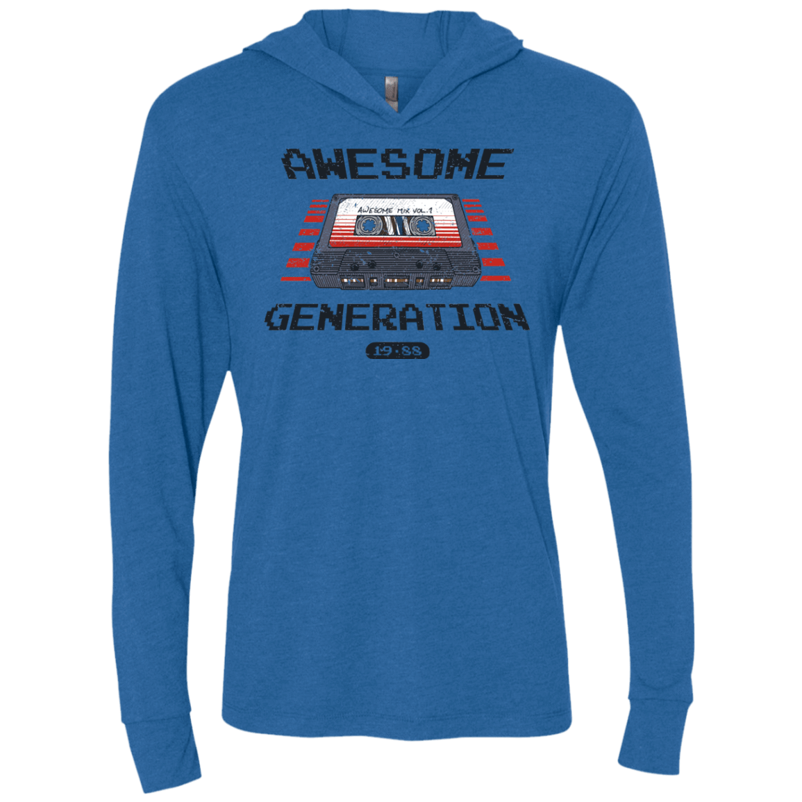 T-Shirts Vintage Royal / X-Small Awesome Generation Triblend Long Sleeve Hoodie Tee