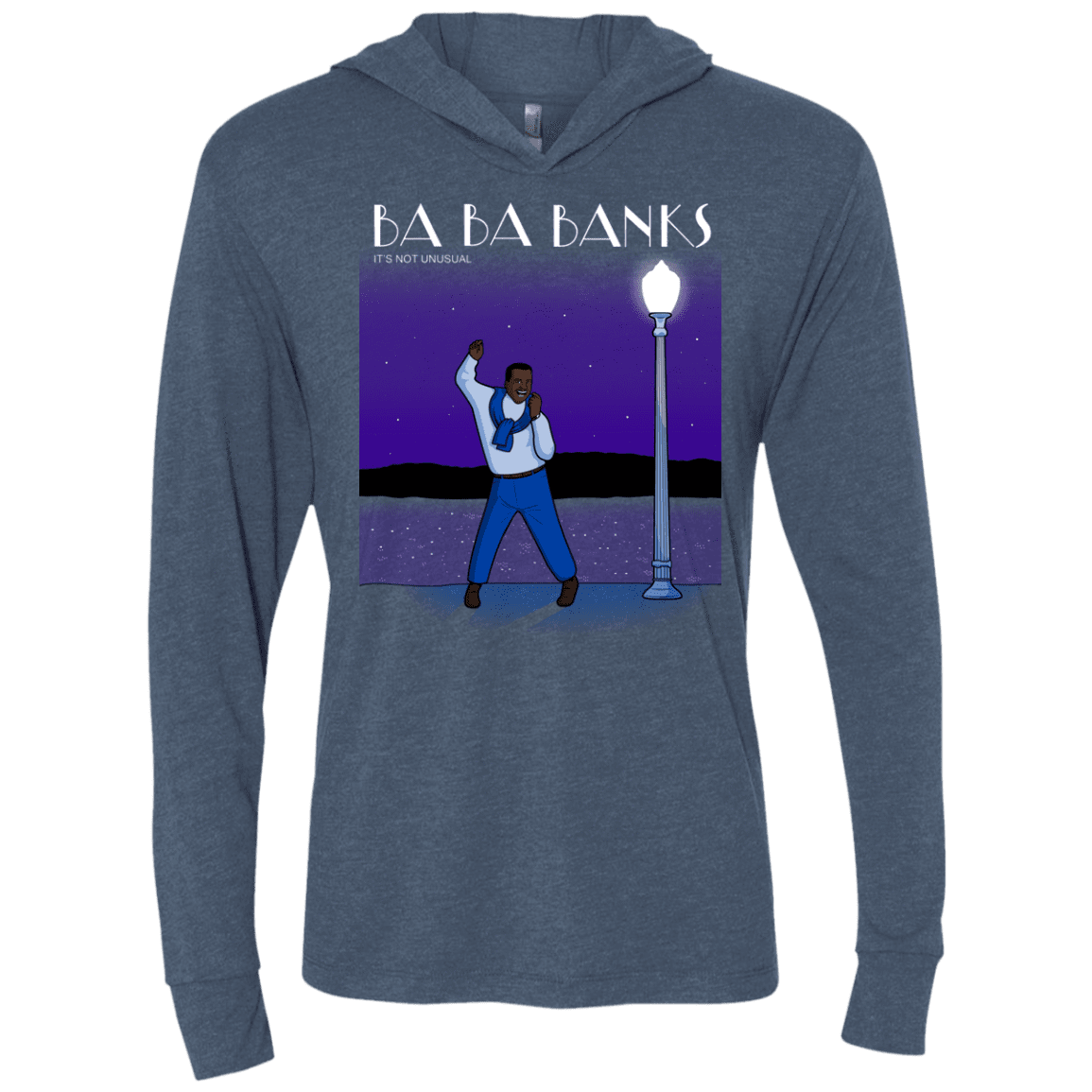 T-Shirts Indigo / X-Small Ba Ba Banks Triblend Long Sleeve Hoodie Tee