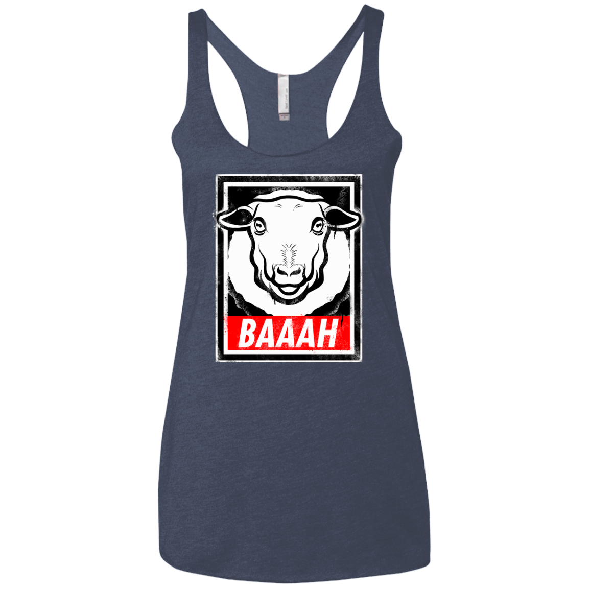 T-Shirts Vintage Navy / X-Small BAAAH Women's Triblend Racerback Tank