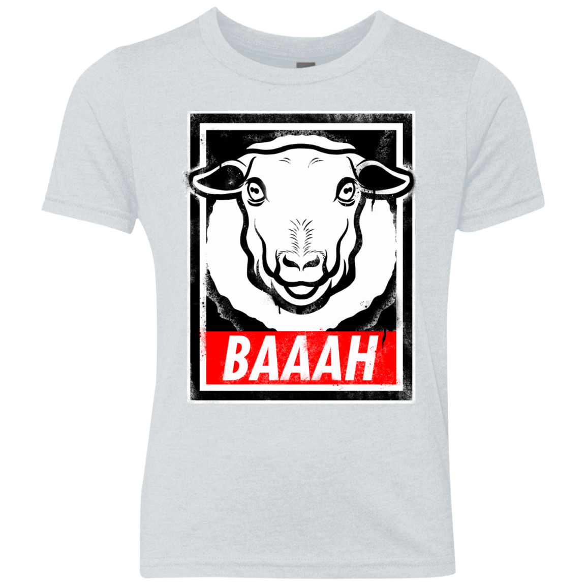 T-Shirts Heather White / YXS BAAAH Youth Triblend T-Shirt