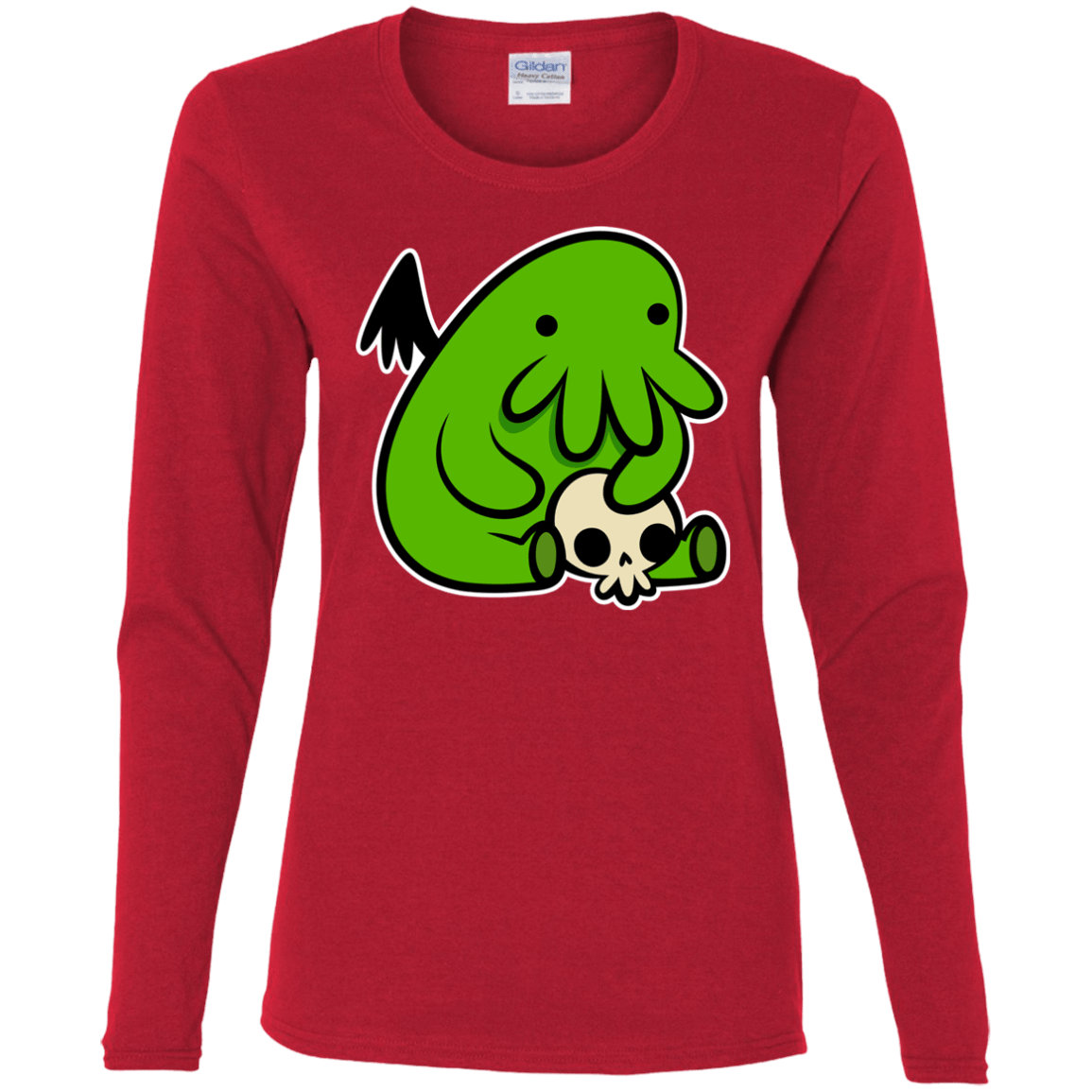 T-Shirts Red / S Baby Cthulhu Women's Long Sleeve T-Shirt