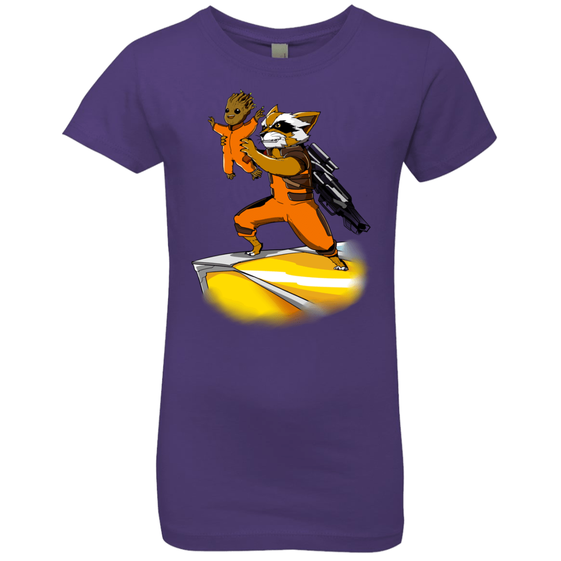 T-Shirts Purple Rush / YXS Baby Groot Girls Premium T-Shirt