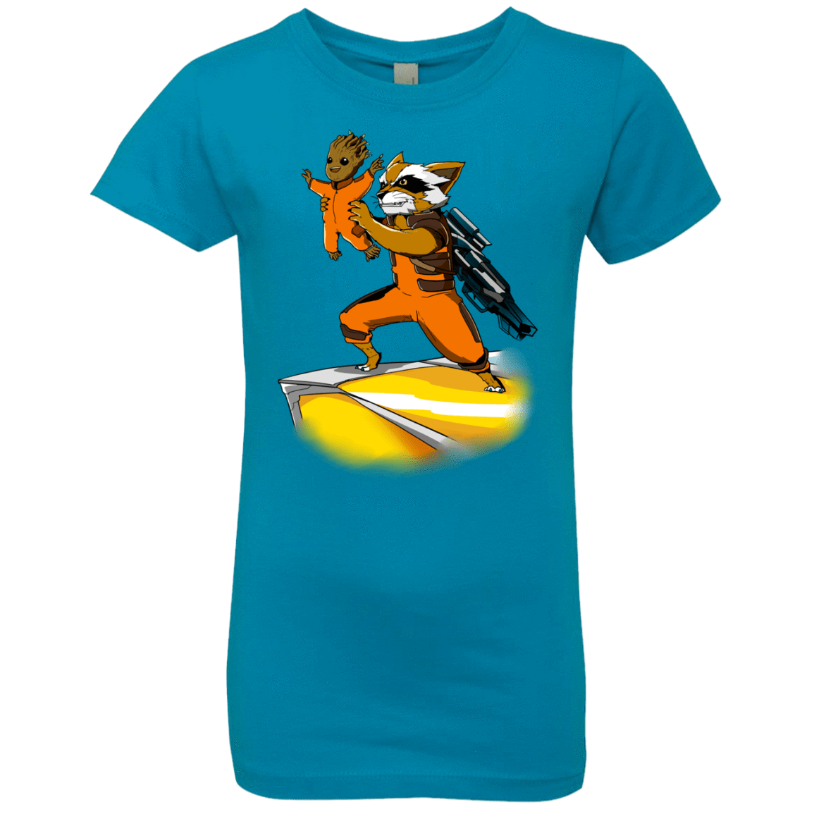 T-Shirts Turquoise / YXS Baby Groot Girls Premium T-Shirt