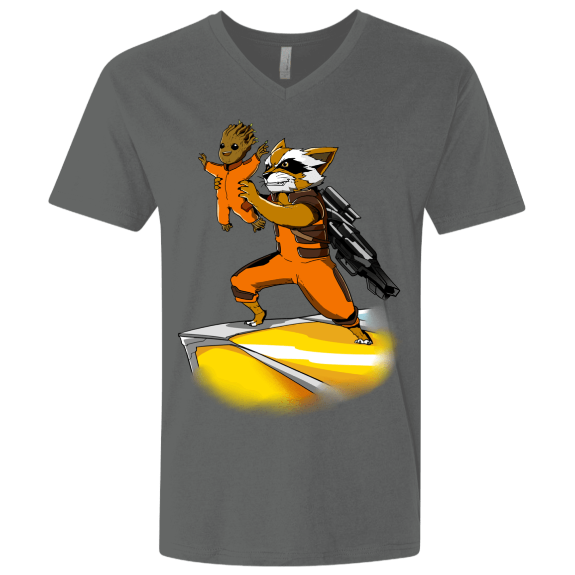 T-Shirts Heavy Metal / X-Small Baby Groot Men's Premium V-Neck