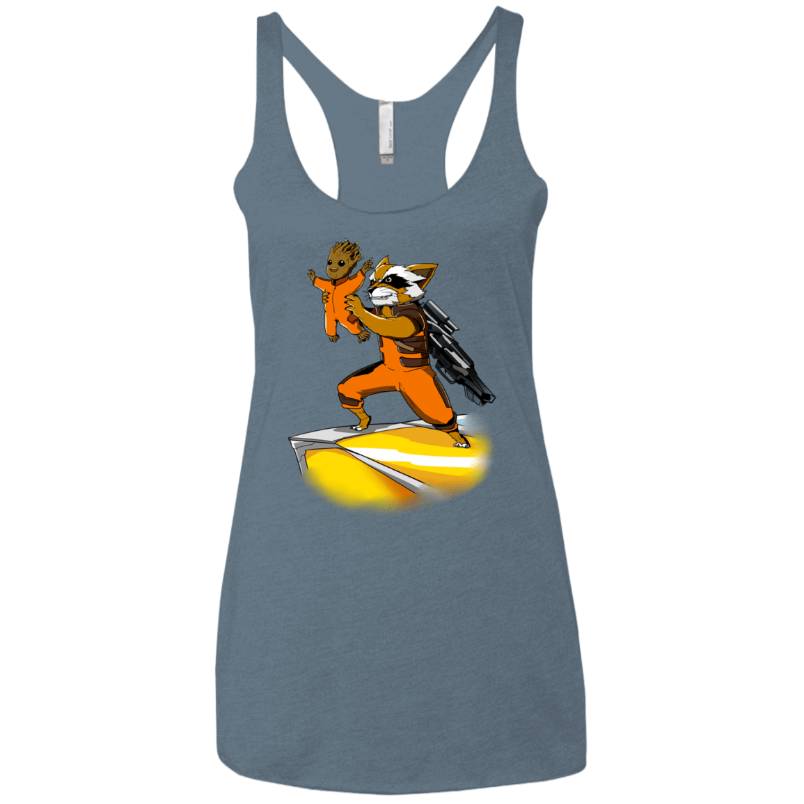 T-Shirts Indigo / X-Small Baby Groot Women's Triblend Racerback Tank