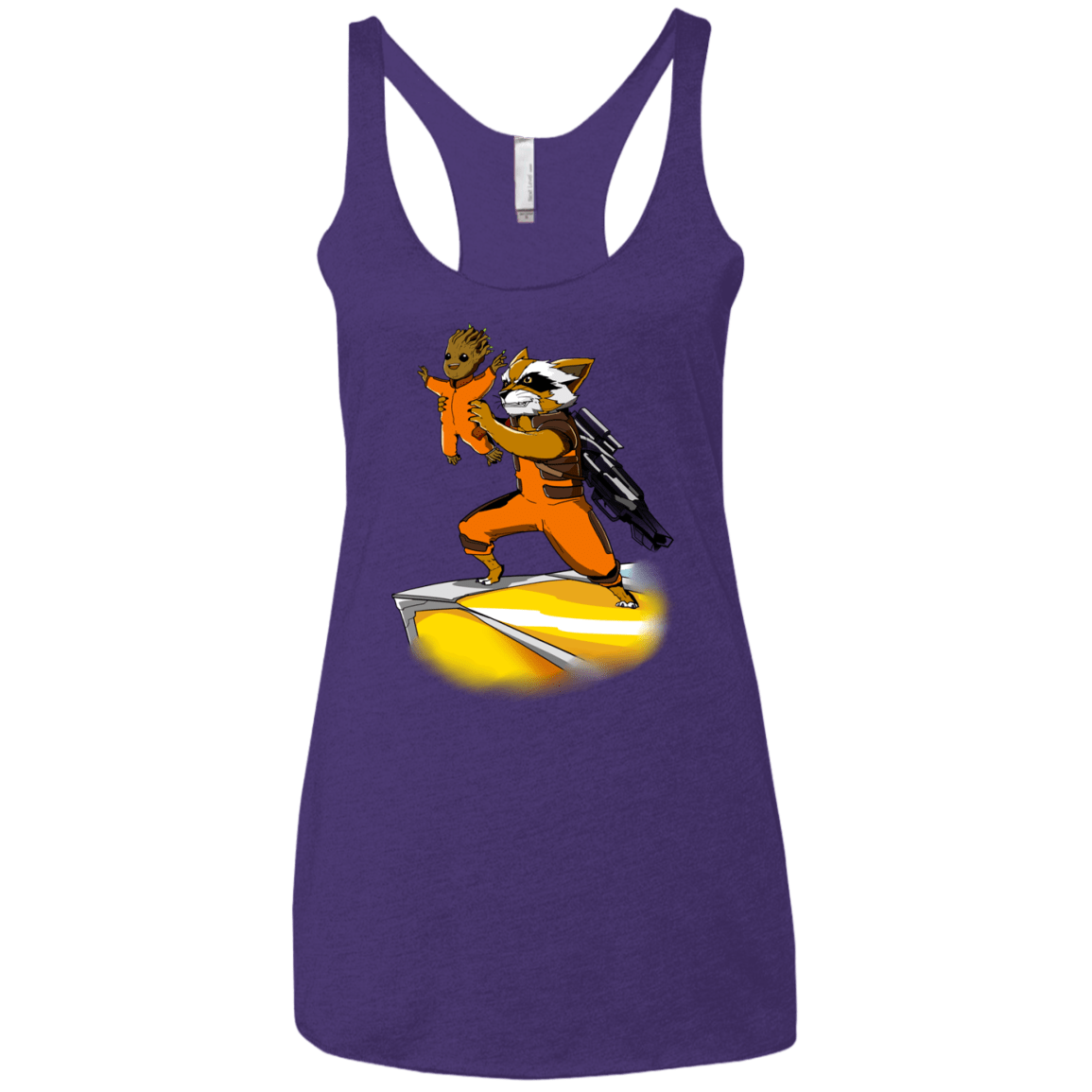 T-Shirts Purple / X-Small Baby Groot Women's Triblend Racerback Tank