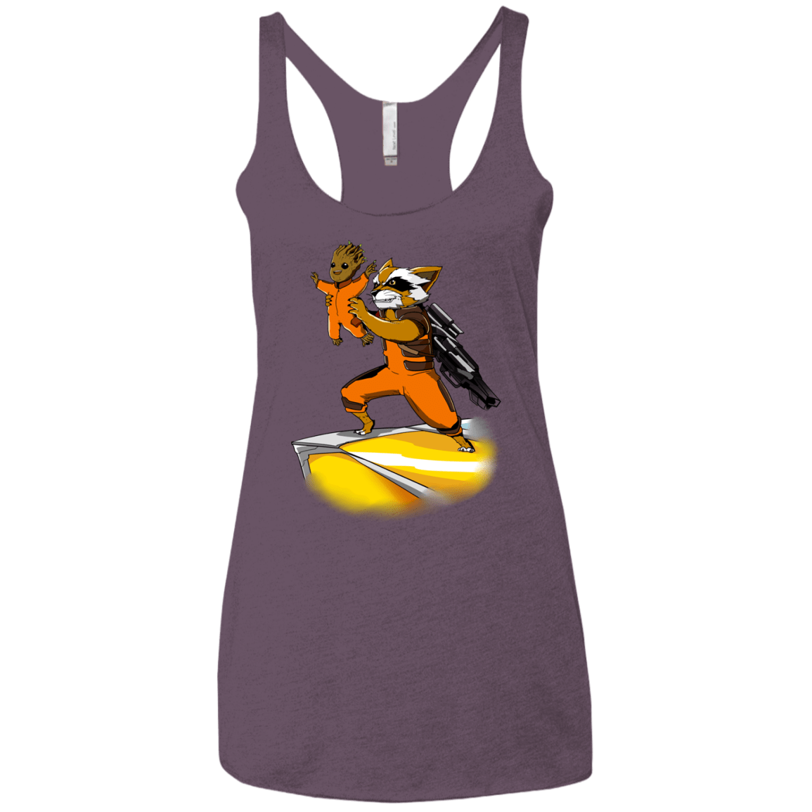 T-Shirts Vintage Purple / X-Small Baby Groot Women's Triblend Racerback Tank