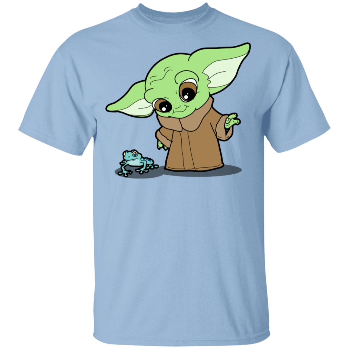T-Shirts Light Blue / YXS Baby Yoda and Frog Youth T-Shirt