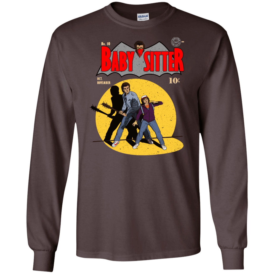 T-Shirts Dark Chocolate / S Babysitter Batman Men's Long Sleeve T-Shirt