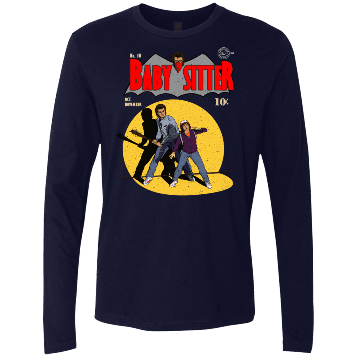 T-Shirts Midnight Navy / S Babysitter Batman Men's Premium Long Sleeve