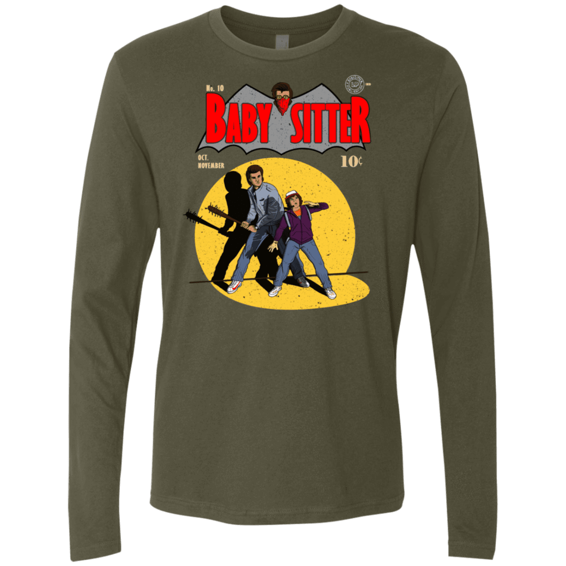 T-Shirts Military Green / S Babysitter Batman Men's Premium Long Sleeve