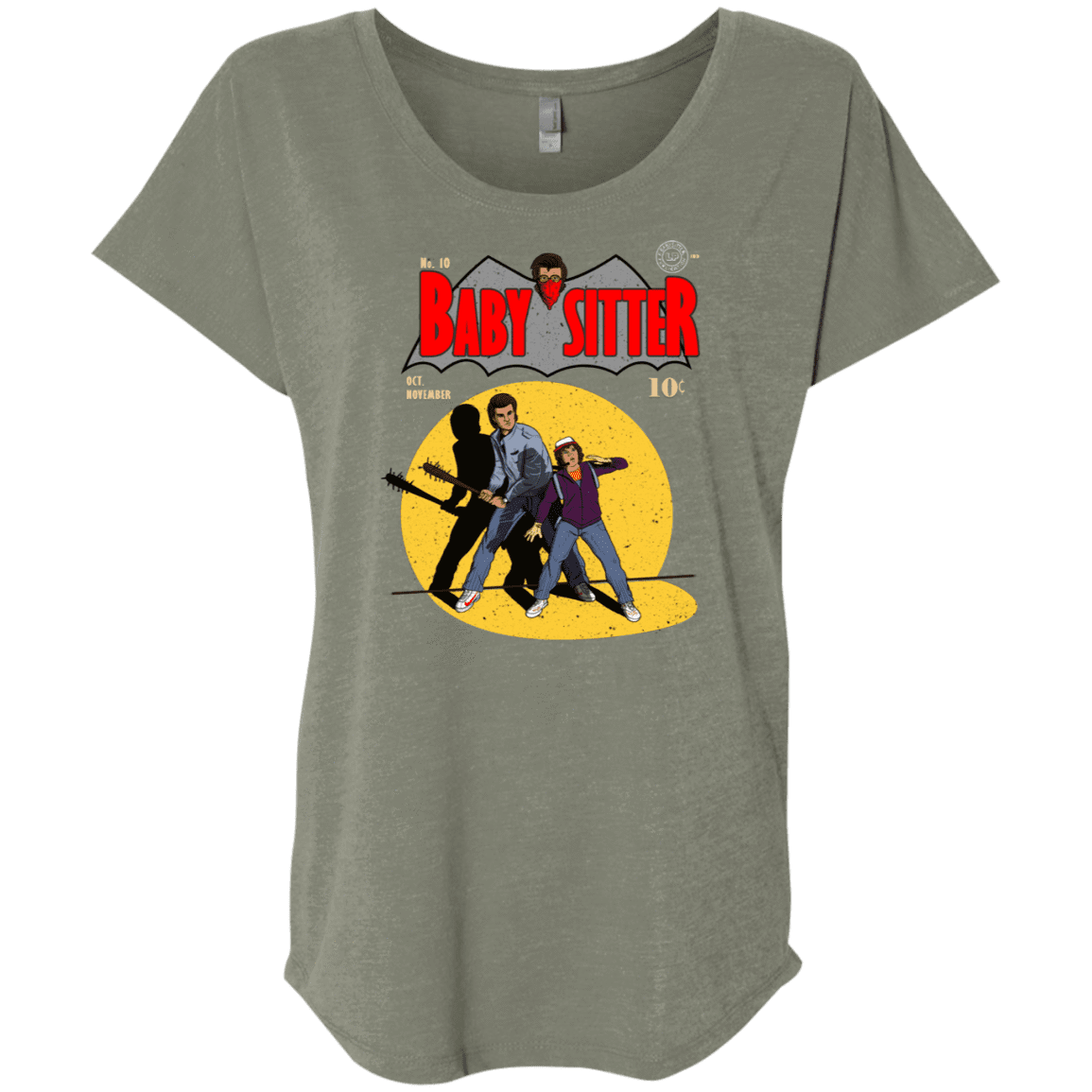 T-Shirts Venetian Grey / X-Small Babysitter Batman Triblend Dolman Sleeve